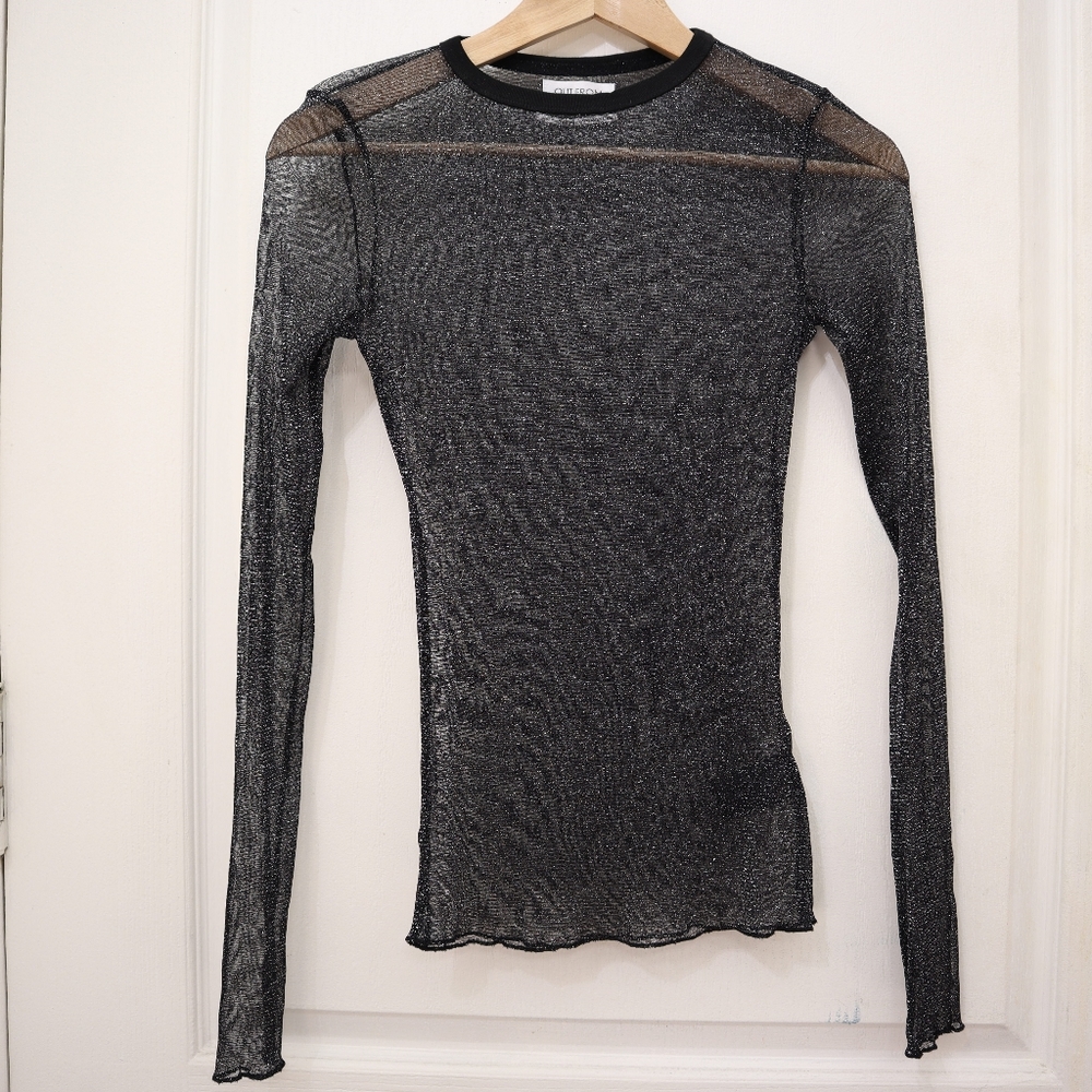Glitter mesh top